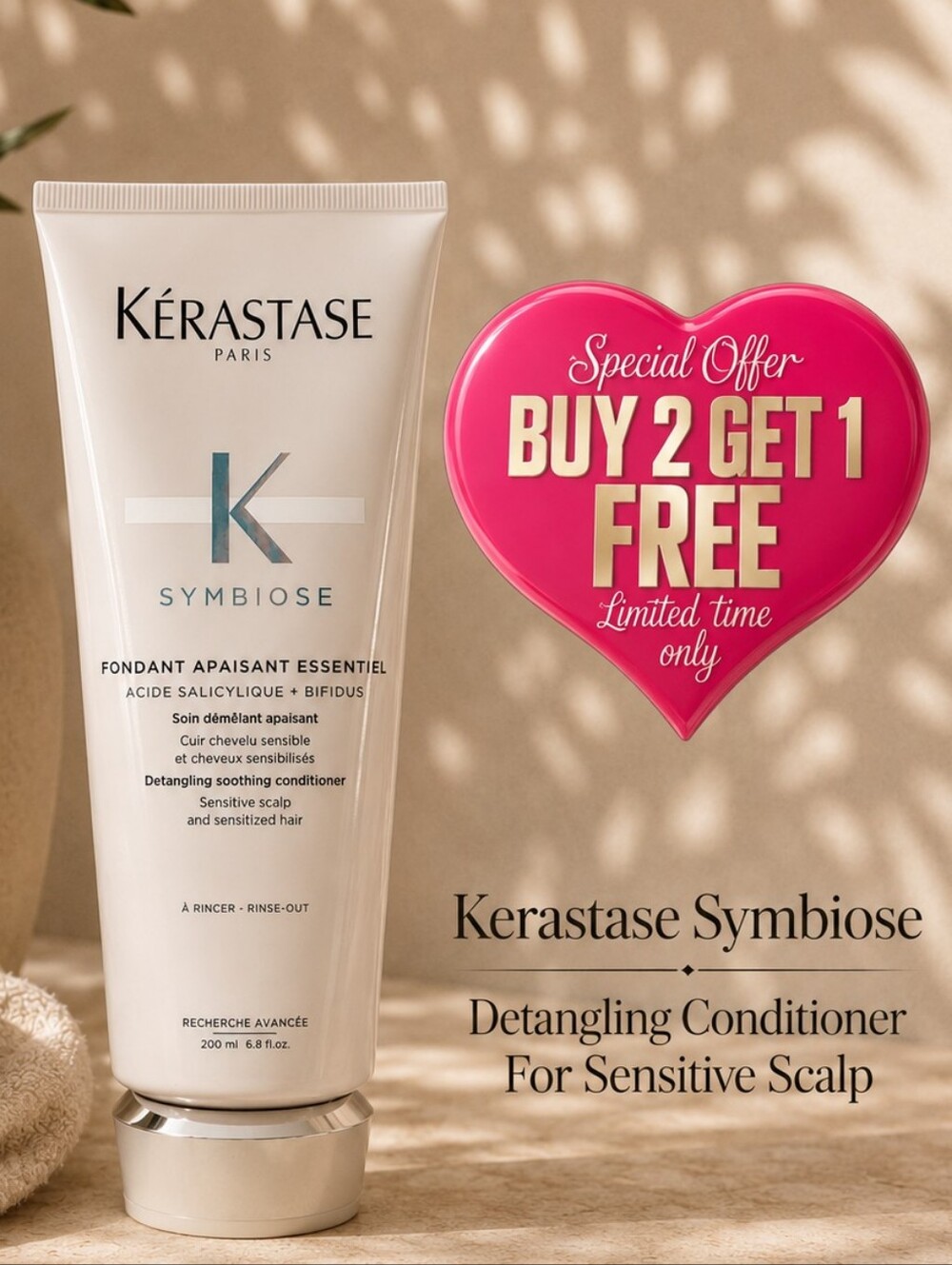 Kérastase Symbiose Detangling Salicilic Acid Conditioner Full Size, 6.8 Fl OZ
